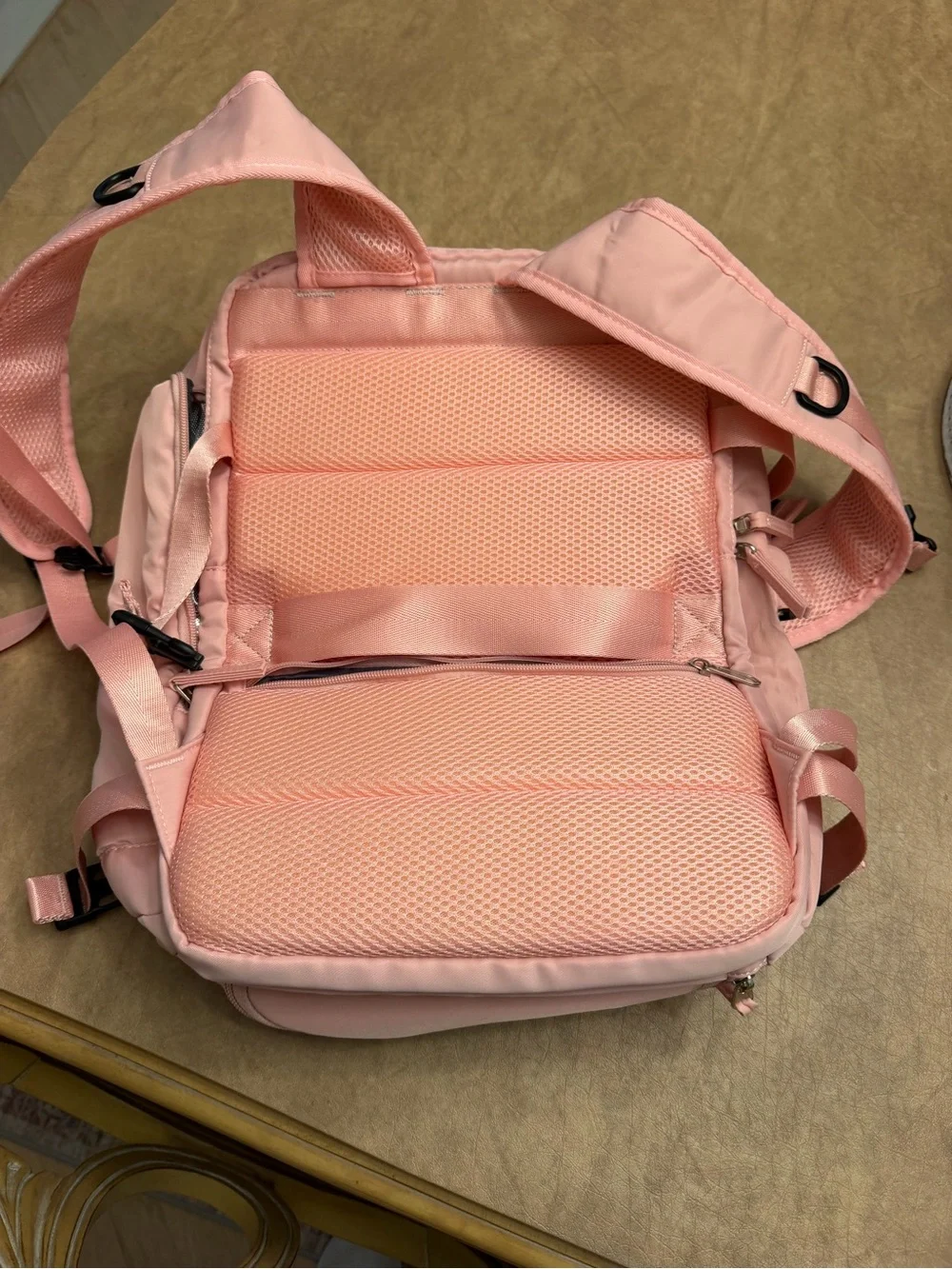 Large Pink Diaper Bag Backpack USB Charging Port Insulated Bottle Pocket Travel
